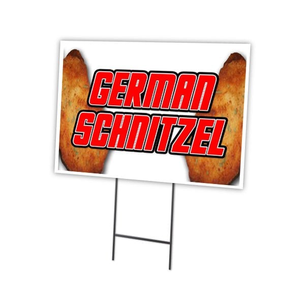 Signmission German Schnitzel Yard Sign & Stake outdoor plastic coroplast window, C-1216 German Schnitzel C-1216 German Schnitzel - main